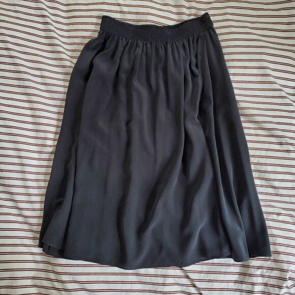 Grana silk black full/midi skirt, S - Picture 1 of 6